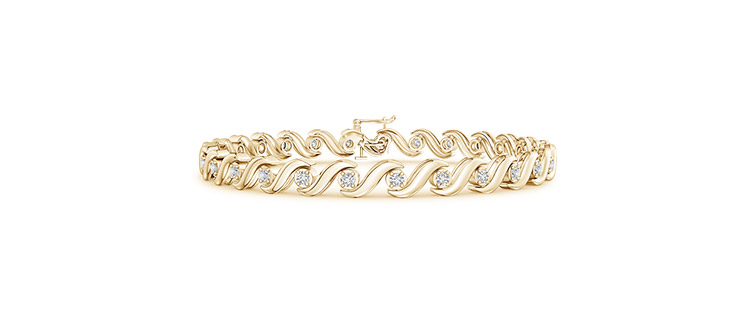 Lab Grown Diamond S Swirl Link Tennis Bracelet