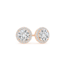 Vintage Inspired Round Lab Grown Diamond Halo Stud Earrings