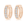 Channel Set Round Lab Grown Diamond Hoop Earrings