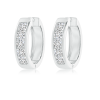 Channel Set Round Lab Grown Diamond Hoop Earrings