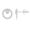 Floating Lab Grown Diamond Circle Stud Earrings