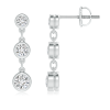 Three Stone Lab Grown Diamond Drop Earrings