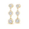 Three Stone Lab Grown Diamond Drop Earrings