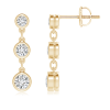 Three Stone Lab Grown Diamond Drop Earrings
