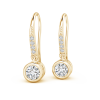 Bezel Set Lab Grown Diamond Solitaire Dangle Earrings 