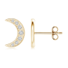 Lab Grown Diamond Crescent Moon Stud Earrings