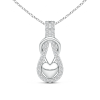 Lab Grown Diamond Studded Infinity Knot Pendant with Puffed Heart