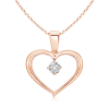 Solitaire Round Lab Grown Diamond Open Heart Pendant