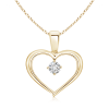 Solitaire Round Lab Grown Diamond Open Heart Pendant
