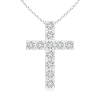 Round Lab Grown Diamond Cross Pendant