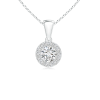 Prong Set Round Lab Grown Diamond Halo Pendant