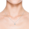 Prong Set Round Lab Grown Diamond Halo Pendant