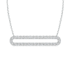 Lab Grown Diamond Elongated Oval Bar Necklace