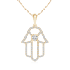  Lab Grown Diamond Hamsa Hand Necklace