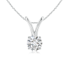 Round Lab Grown Diamond Solitaire Pendant with V-bale