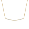 Lab Grown Diamond Horizontal Curved Bar Necklace