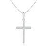 Lab Grown Diamond Latin Cross Necklace with Milgrain