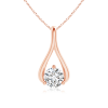 Solitaire Lab Grown Diamond Wishbone Drop Pendant