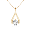 Solitaire Lab Grown Diamond Wishbone Drop Pendant