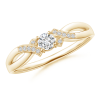 Solitaire Lab Grown Diamond Criss-Cross Ring