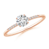 Classic Solitaire Round Lab Grown Diamond Ring with Accents