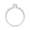 Semi Bezel Dome Lab Grown Diamond Ring with Accents