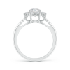 Round Lab Grown Diamond Floral Halo Ring with Tapered Shank