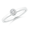 Bezel-Set Solitaire Round Lab Grown Diamond Stackable Ring