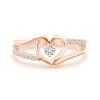 Round Lab Grown Diamond Heart Split Shank Ring