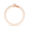 Round Lab Grown Diamond Heart Split Shank Ring