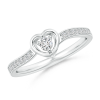 Lab Grown Diamond Open Heart Ring with Twisted Shank