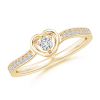 Lab Grown Diamond Open Heart Ring with Twisted Shank