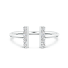 Round Lab Grown Diamond Double Bar Ring
