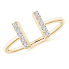 Round Lab Grown Diamond Double Bar Ring