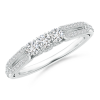 Lab Grown Diamond Three Stone Ring with Filigree