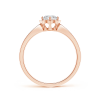 Round Lab Grown Diamond Scalloped Halo Ring with Leaf-Accents