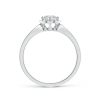 Round Lab Grown Diamond Scalloped Halo Ring with Leaf-Accents
