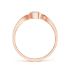 Half Bezel Solitaire Round Lab Grown Diamond Bypass Ring