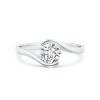 Half Bezel Solitaire Round Lab Grown Diamond Bypass Ring