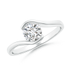 Half Bezel Solitaire Round Lab Grown Diamond Bypass Ring