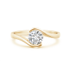 Half Bezel Solitaire Round Lab Grown Diamond Bypass Ring