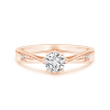 Tapered Shank Lab Grown Diamond Solitaire Ring with Accents