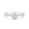 Tapered Shank Lab Grown Diamond Solitaire Ring with Accents