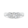 Round Lab Grown Diamond Solitaire Ring With Trio Accents