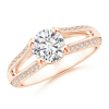 Round Lab Grown Diamond Split Shank Engagement Ring