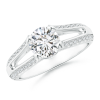 Round Lab Grown Diamond Split Shank Engagement Ring