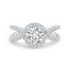 Vintage Inspired Lab Grown Diamond Split Shank Halo Ring