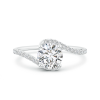 Round Lab Grown Solitaire Diamond Bypass Ring with Twisted Shank