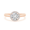 Cathedral Round Lab Grown Diamond Halo Ring with Claw-Setting