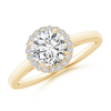 Cathedral Round Lab Grown Diamond Halo Ring with Claw-Setting